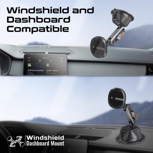 شاحن سيارة لاسلكي بتقنية FlexiGrip™ Qi2 يدعم الشحن...