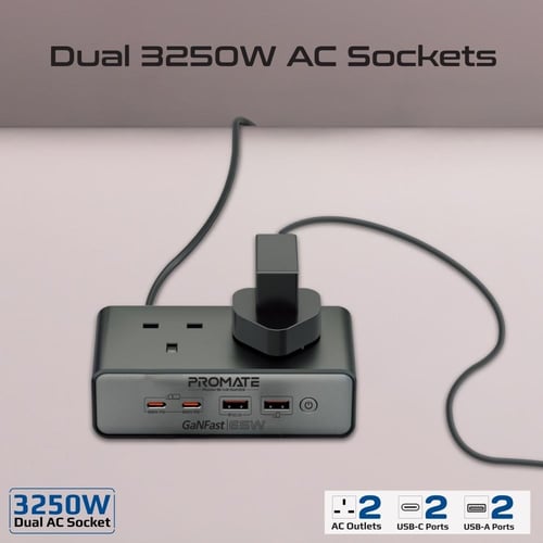 محطة شحن متعددة المنافذ 6 في 1 بتقنية GaNFast™بقدر...