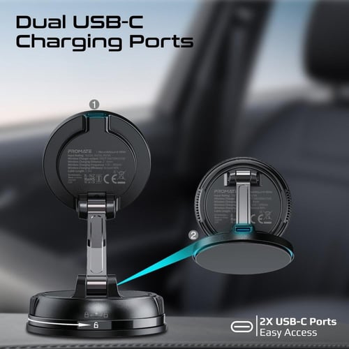 أفضل حامل وشاحن لاسلكي مغناطيسي للسيارة بقوة 15 وا...