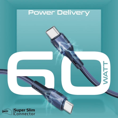 كيبل USB-C قوي ومتين يوفر شحن سريع بقوة 60 واط، يأ...