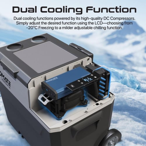 PowerCooler-40 ثلاجة صغيرة متنقلة بسعة 40لتر مزودة...