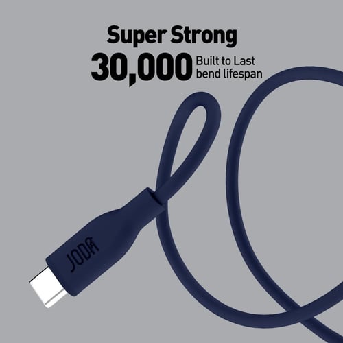 كابل طول واحد متر USB CC من السيليكون SLIP 60 كحلي...