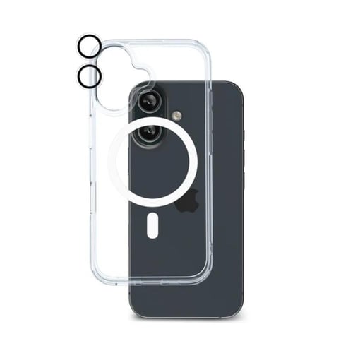 بكج حمايه ايفون 16 برو (((ماج سيف ابيض)) 3 في 1 مل...