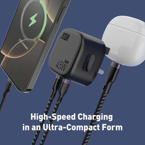 شاحن جداري جودا فولت بود بقوة 45 واط بمنفذين تايب...