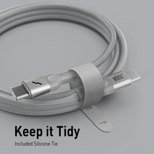 جودا - كيبل شحن فليكس نايلون مظفر بقوة 60 واط تايب...