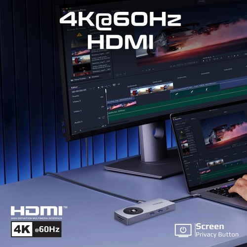 موزع بيانات USB-C متعدد المنافذ 14 في 1 عالي السرع...