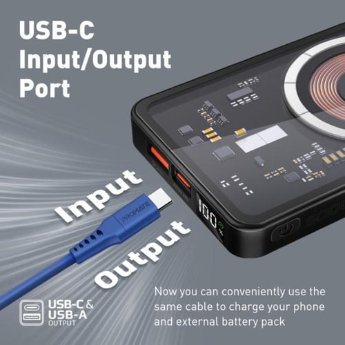 بطارية متنقلة لاسلكية مغناطيسية بسعة 10000 مللي أم...