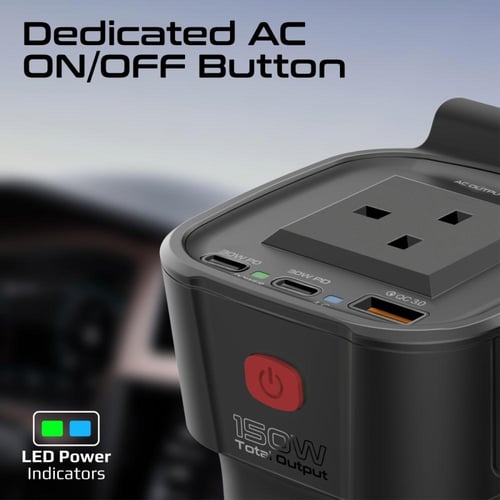 محول طاقة للسيارة متعدد المنافذ 4 في 1 مع مدخل تيا...