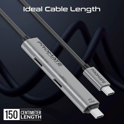 كيبل USB-C ثلاثة في واحد مع موصل USB-C بسرعة 5Gbps...