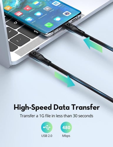 راف باور - كيبل تايب سي الى تايب سي 100 واط طول 1...