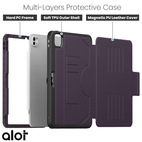 ألوت - جراب حماية ثلاثي الطي مغناطيسي لجهاز آيباد...