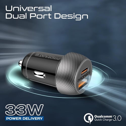 شاحن سيارة سريع ثنائي المنافذ بقدرة 33 واط عبر USB...