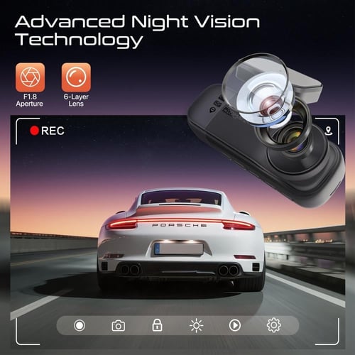 كاميرا سيارة ثلاثية العدسات بدقة ‎4K‎ لتصوير أمامي...