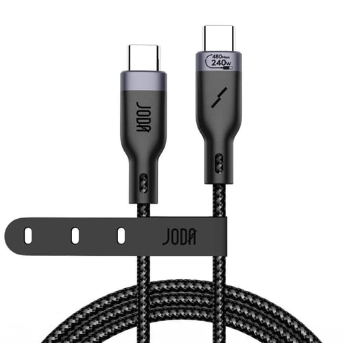 كابل طول واحد متر USB CC مضفر من النايلون FIBER 24...