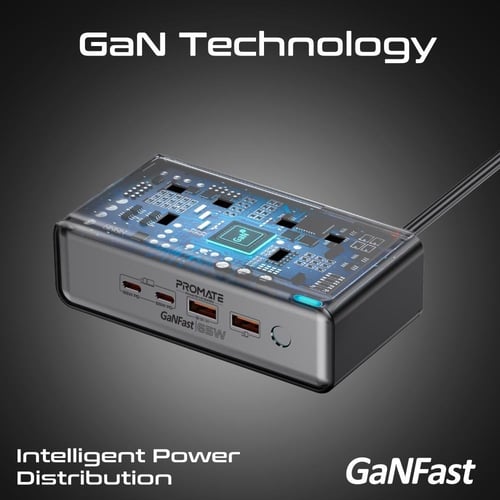 محطة شحن متعددة المنافذ 6 في 1 بتقنية GaNFast™بقدر...