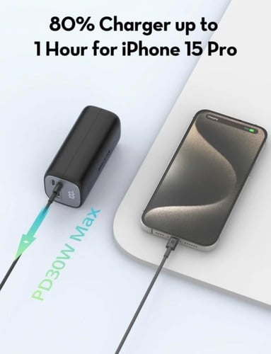 بطارية راف باور بسعة 14000 ملي امبير بقوة 30 واط ب...