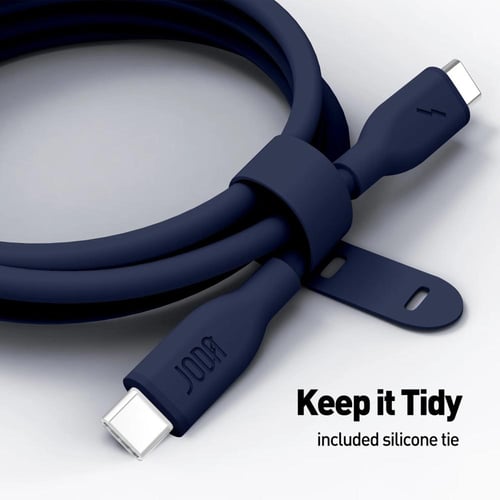 كابل طول واحد متر USB CC من السيليكون SLIP 60 كحلي...