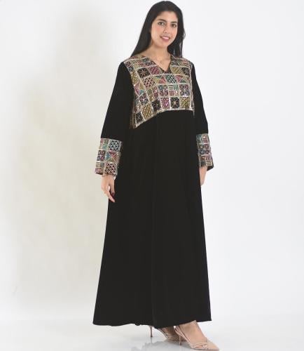 جلابية أنيقة مخمل أسود