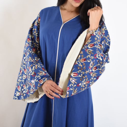 جلابية استقبال لينن هندي بأكمام شك