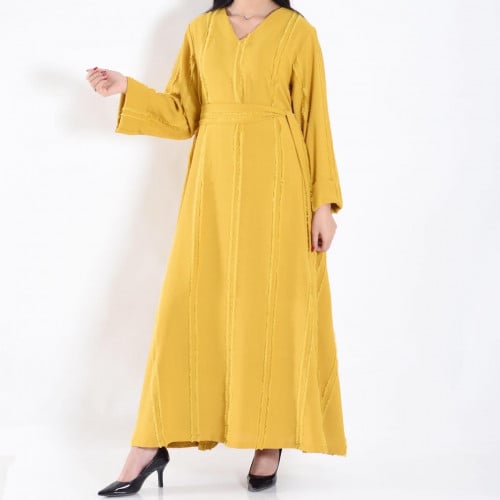 جلابية لينن أصفر