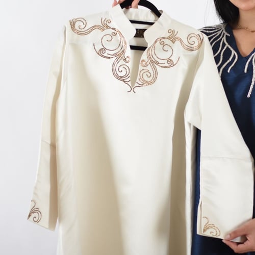 جلابية سكري بكرستال عسلي ناعم