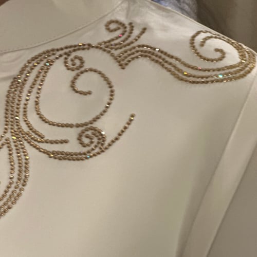 جلابية سكري بكرستال عسلي ناعم