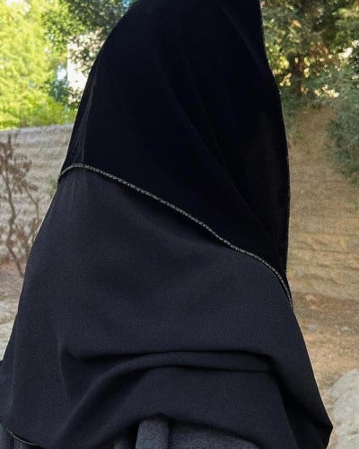 طرحة بنوعين قماش