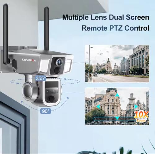 كاميرا طاقه شمسيه 8 ميقا بكسل 10 اكس 4 k