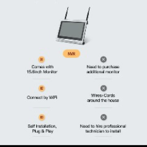 طقم 4 كمراتip مع شاشة مع مساحة تخزين
