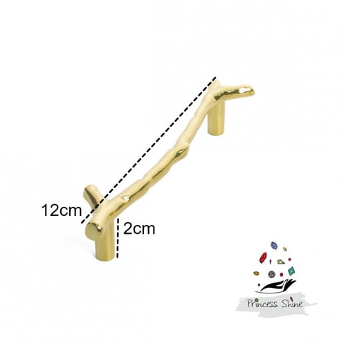 329 - مقبض فرع شجرة كبير ذهبي ( قطعتين )