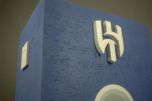 طاولة جانبية ومضخم صوت من الخشب الطبيعي