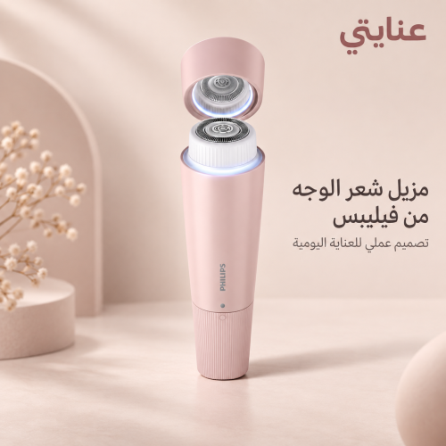 فيليبس ماكينة إزالة شعر الوجه للنساء | بدون ألم ولطيفة على الشفة العلوية والذقن والخدين | مرآة مدمجة مع ضوء ليد | فرشاة تنظيف| صغي...