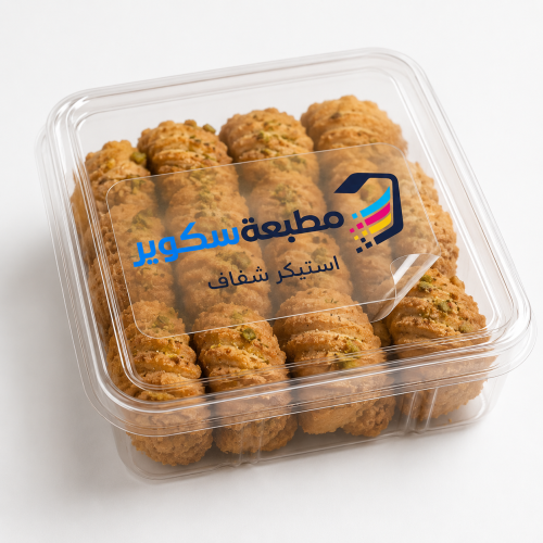 ستيكر شفاف دائري او مربع
