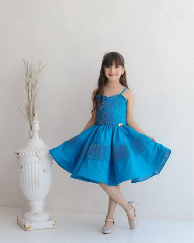 فستان أنيق أزرق