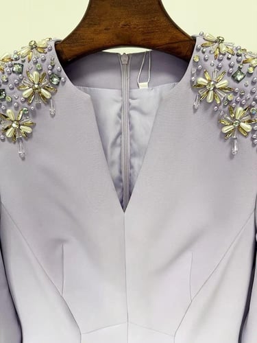 فستان موف مطرز