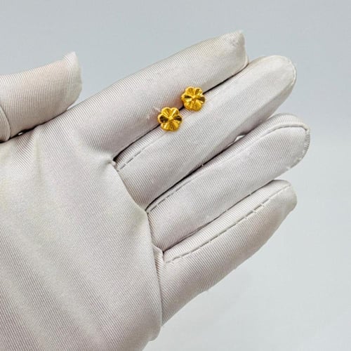 حلق وردة ذهب عيار 21