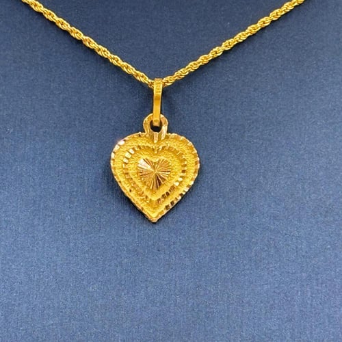 عقد قلب ذهب عيار 21