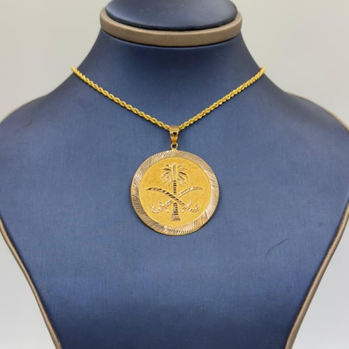 عقد شعار السعودية ذهب عيار 18