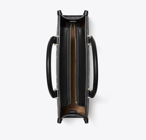 T MONOGRAM EMBOSSED SMALL EAST-WEST TOTE