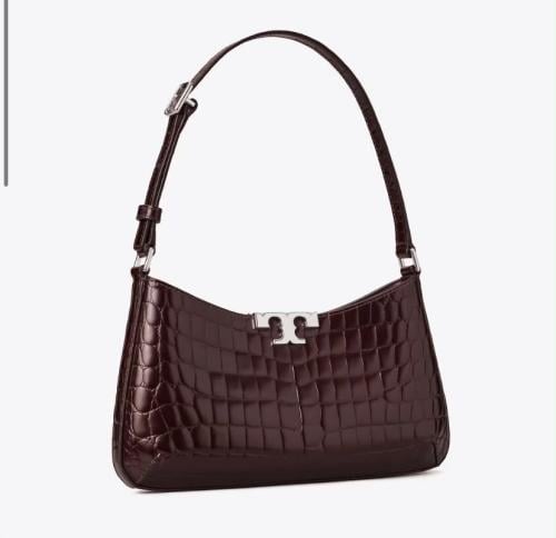 Eleanor Croc-Embossed Slim Shoulder Bag