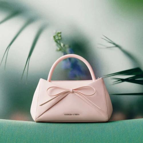 Hazel Bow Panelled Top Handle Bag - Soft Pink