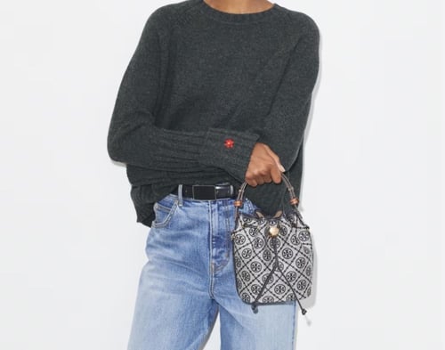 T MONOGRAM MINI BUCKET BAG