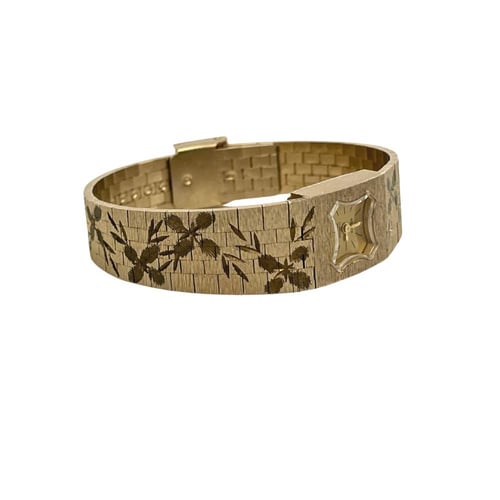 Gold Vintage Watch With Floral Prints