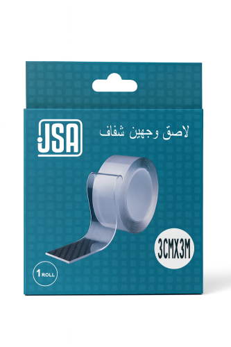 لاصق وجهين شفاف – JSA (مقاس 3cm × 3m)