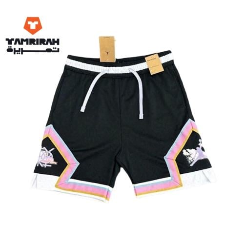 شورت رياضي جوردان أسود بتصميم عصري جالاكسي نيون