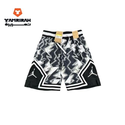 شورت رياضي جوردان أسود بتصميم البرق للرجال