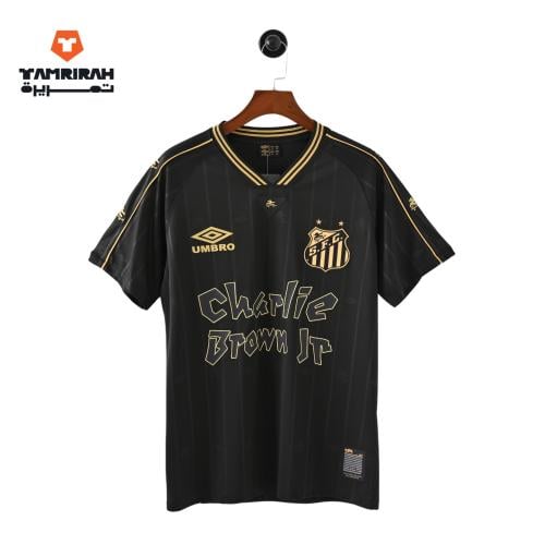 تيشرت كرة قدم ريترو أسود بتصميم فلامينجو