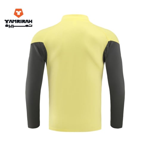 طقم تدريب ريال مدريد أصفر ورمادي 2024