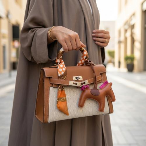 شنطة هيرميس - جلد وقماش
