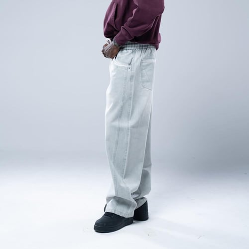 بنطلون واسع فضفاض أوفرسايز برباط خصر وستايل مريح -...